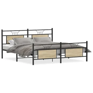 Bedframe zonder matras metaal sonoma eikenkleurig 180×200 cm Bedframe zonder matras metaal sonoma eikenkleurig 180×200 cm