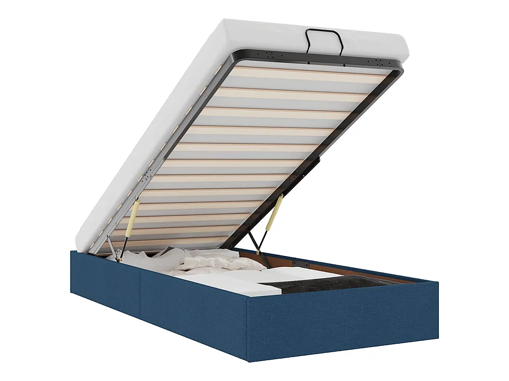 Bedframe zonder matras 90x190 cm stof blauw