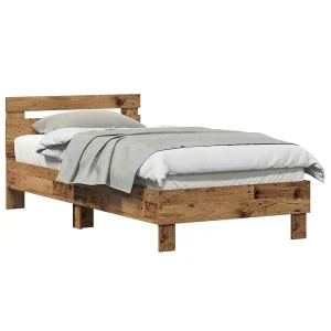 Bedframe Oudhout 193 x 95 x 88 cm Bewerkt hout Bedframe Oudhout 193 x 95 x 88 cm Bewerkt hout