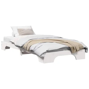 Bedframe Wit 90 x 200 cm Massief grenenhout Bedframe Wit 90 x 200 cm Massief grenenhout