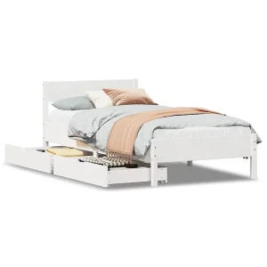 Bedframe zonder matras massief grenenhout wit 90×190 cm Bedframe zonder matras massief grenenhout wit 90×190 cm