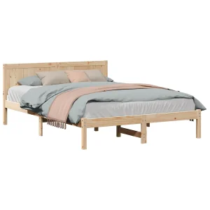Bedframe Bruin 160 x 200 cm Massief grenenhout Bedframe Bruin 160 x 200 cm Massief grenenhout