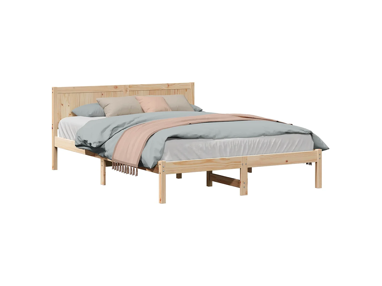 Bedframe Bruin 160 x 200 cm Massief grenenhout