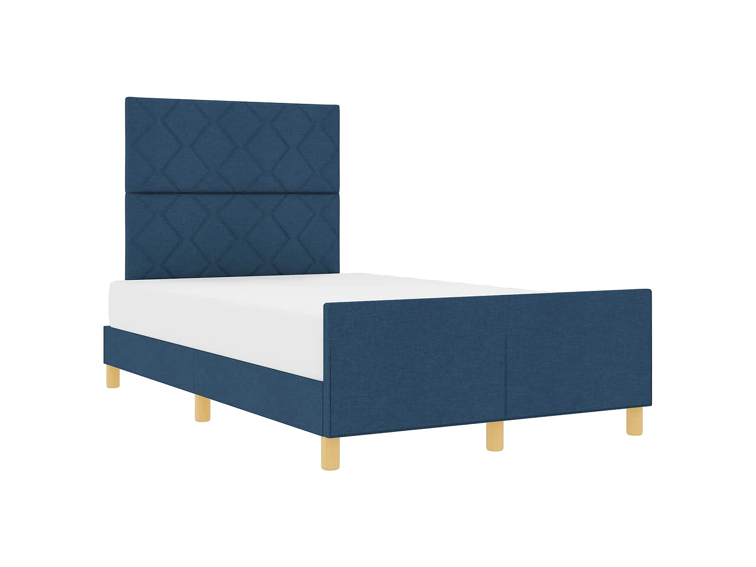 Bedframe met hoofdeinde Blauw 120 x 200 cm Stof