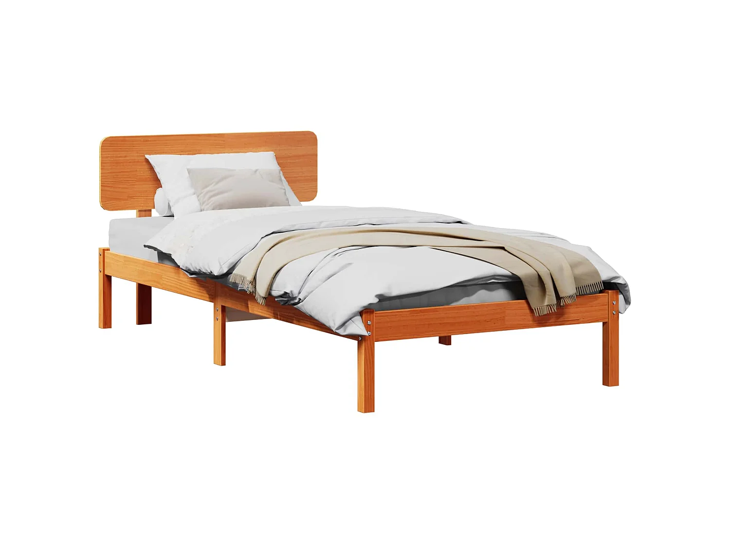 Bedframe Wasbruin 100 x 200 cm Massief grenenhout