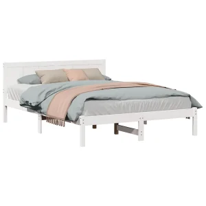 Bedframe Wit 140 x 200 cm Massief grenenhout