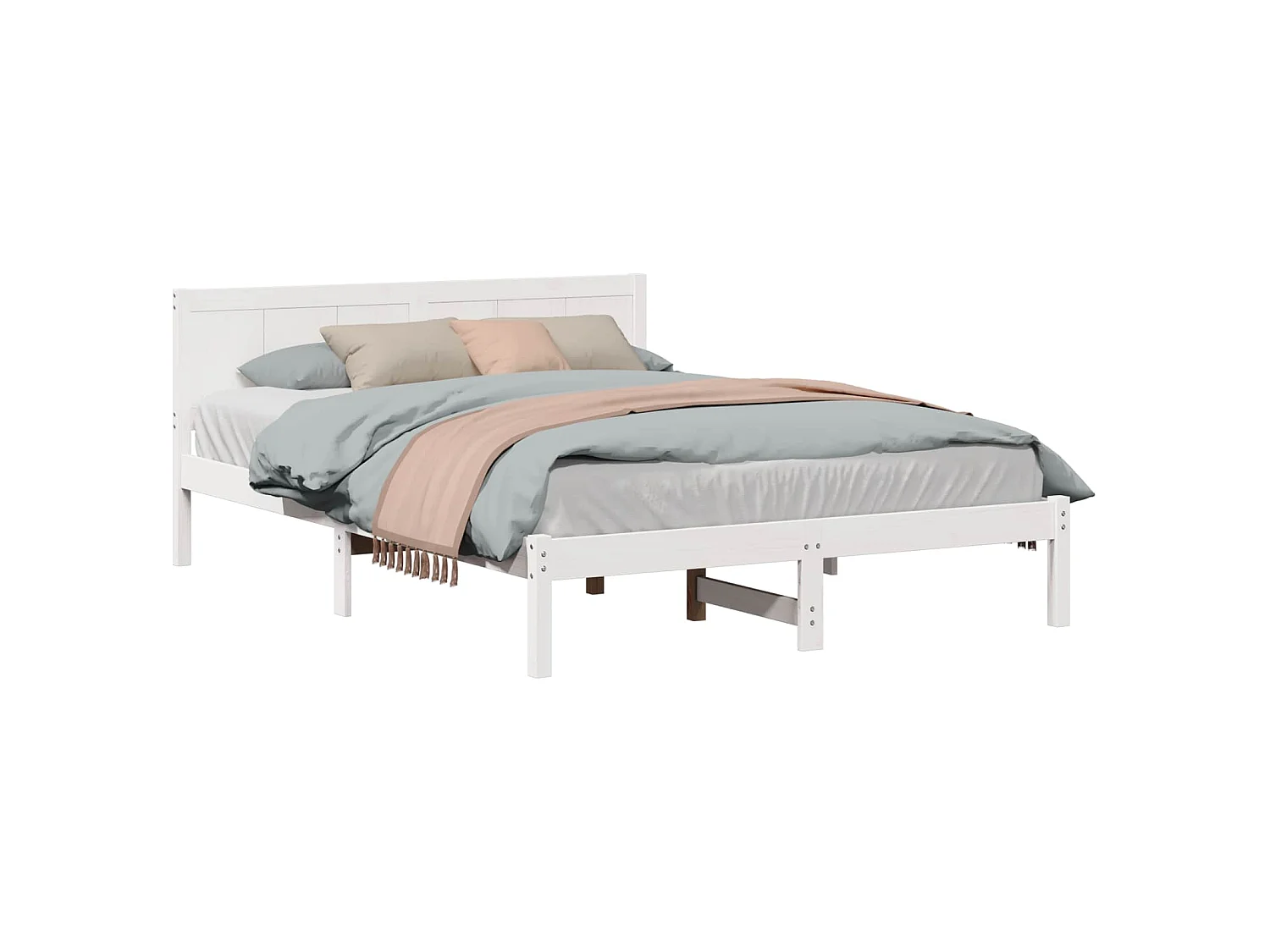 Bedframe Wit 140 x 200 cm Massief grenenhout