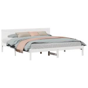 Bedframe Wit 180 x 200 cm Massief grenenhout Bedframe Wit 180 x 200 cm Massief grenenhout