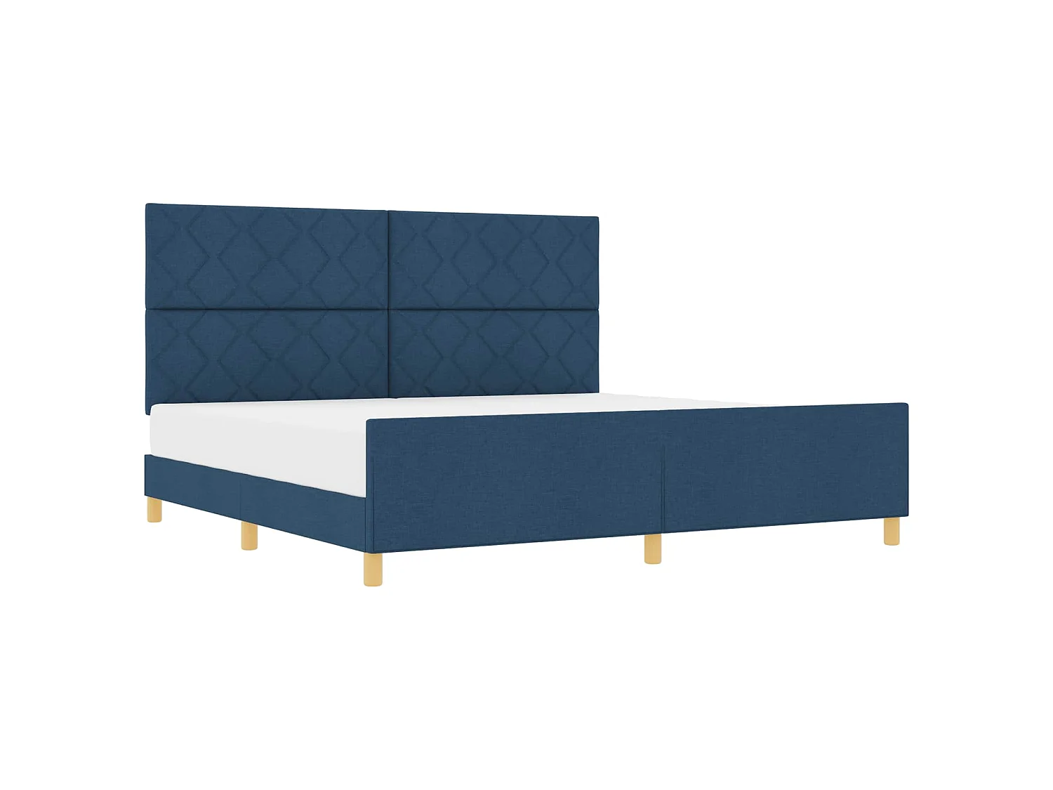 Bedframe met hoofdeinde Blauw 200 x 200 cm Stof