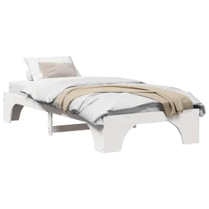 Bedframe Wit 90 x 200 cm Massief grenenhout Bedframe Wit 90 x 200 cm Massief grenenhout