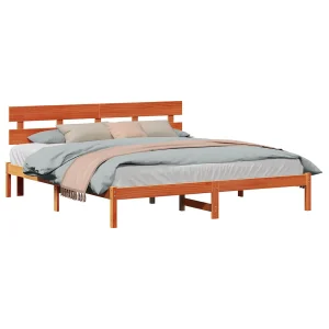 Bedframe met hoofdeinde Bruin 180 x 200 cm Massief grenenhout Bedframe met hoofdeinde Bruin 180 x 200 cm Massief grenenhout