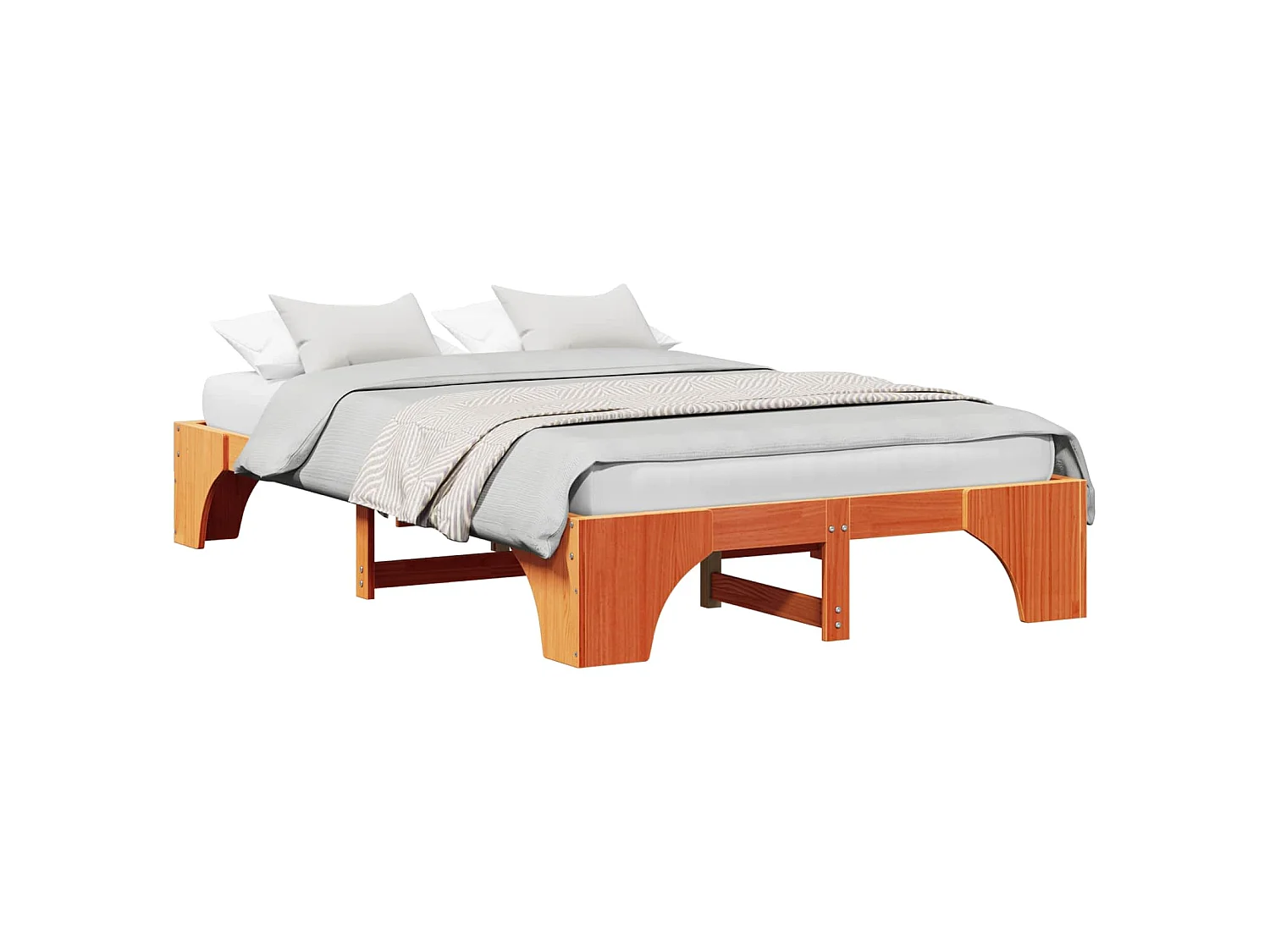 Bedframe Wasbruin 120 x 200 cm Massief grenenhout