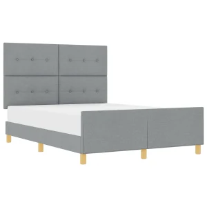 Bedframe met hoofdeinde Lichtgrijs 140 x 200 cm Stof Bedframe met hoofdeinde Lichtgrijs 140 x 200 cm Stof