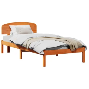 Bedframe met hoofdeinde Wasbruin 80 x 200 cm Massief grenenhout Bedframe met hoofdeinde Wasbruin 80 x 200 cm Massief grenenhout