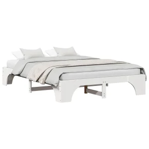 Bedframe Wit 150 x 200 cm Massief grenenhout Bedframe Wit 150 x 200 cm Massief grenenhout