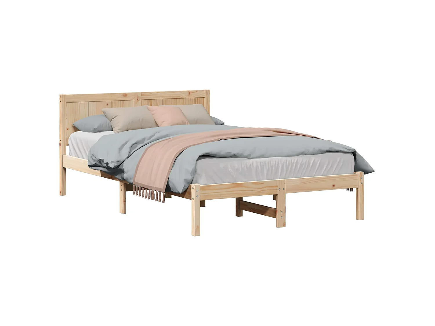 Bedframe Bruin 140 x 190 cm Massief grenenhout