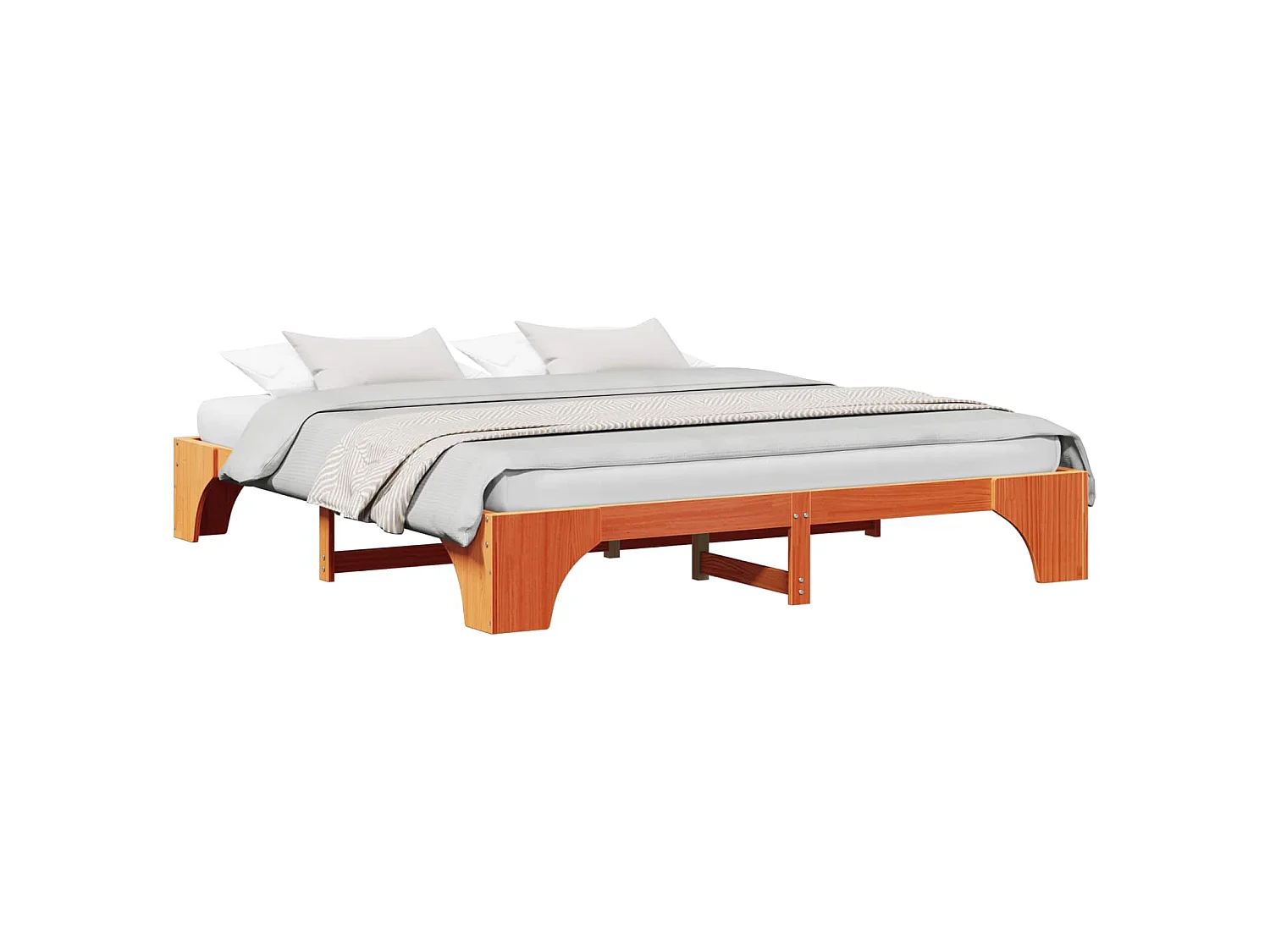Bedframe Wasbruin 180 x 200 cm Massief grenenhout