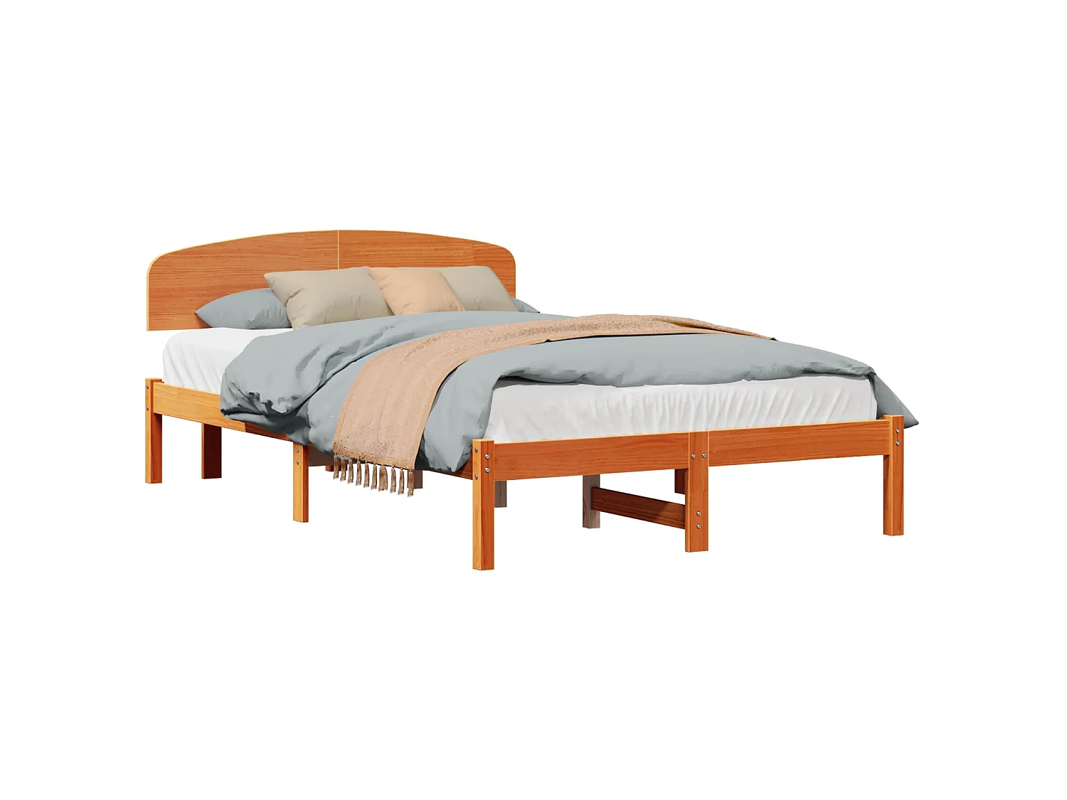 Bedframe Wasbruin 140 x 190 cm Massief grenenhout