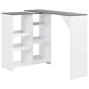 Bartafel met verplaatsbaar schap 138x39x110 cm wit Bartafel met verplaatsbaar schap 138x39x110 cm wit
