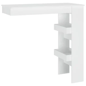 Bartafel wandgemonteerd 102x45x103,5 cm bewerkt hout wit Bartafel wandgemonteerd 102x45x103,5 cm bewerkt hout wit