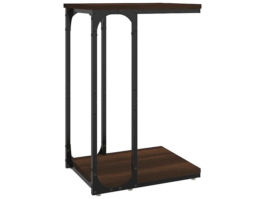 Bijzettafel 40x30x60 cm bewerkt hout bruin eikenkleur