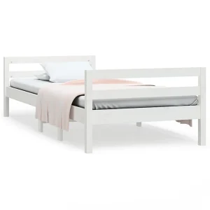 Bedframe zonder matras massief grenenhout wit 90×200 cm Bedframe zonder matras massief grenenhout wit 90×200 cm