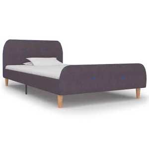 Bedframe stof taupe 90×200 cm