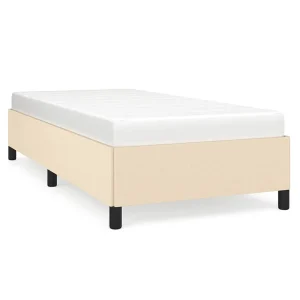 Bedframe zonder matras 80×200 cm stof crèmekleurig Bedframe zonder matras 80×200 cm stof crèmekleurig