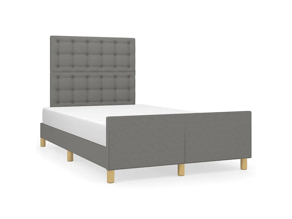Bedframe zonder matras 120x200 cm stof donkergrijs