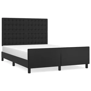 Bedframe met hoofdeind kunstleer zwart 140×190 cm Bedframe met hoofdeind kunstleer zwart 140×190 cm