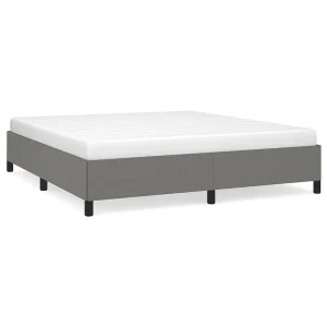 Bedframe zonder matras stof donkergrijs 160×200 cm Bedframe zonder matras stof donkergrijs 160×200 cm