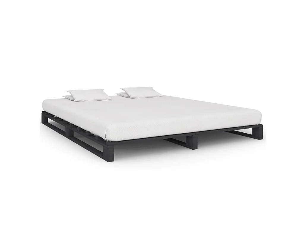 Bedframe pallet massief grenenhout grijs 160x200 cm