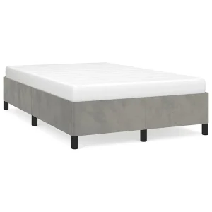 Bedframe zonder matras 120×200 cm fluweel lichtgrijs Bedframe zonder matras 120×200 cm fluweel lichtgrijs
