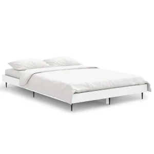 Bedframe bewerkt hout wit 120×190 cm Bedframe bewerkt hout wit 120×190 cm