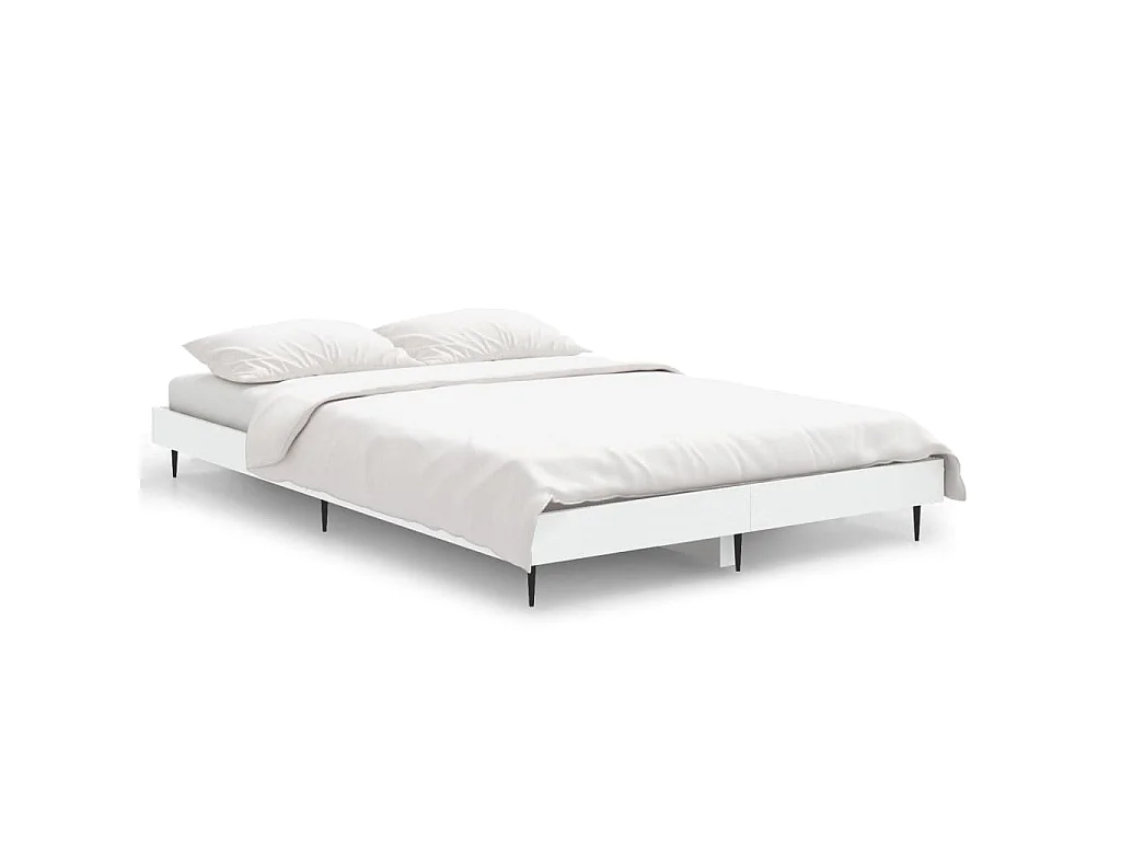 Bedframe bewerkt hout wit 120x190 cm