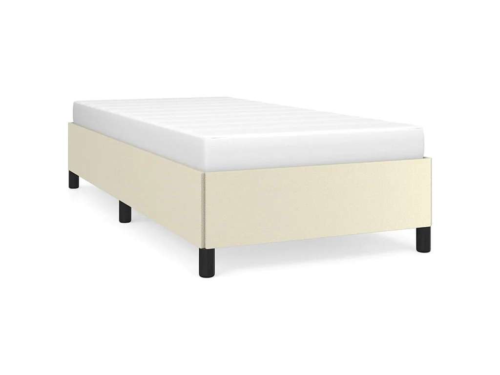 Bedframe kunstleer crèmekleurig 90x200 cm