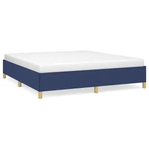 Bedframe zonder matras stof blauw 160×200 cm Bedframe zonder matras stof blauw 160×200 cm
