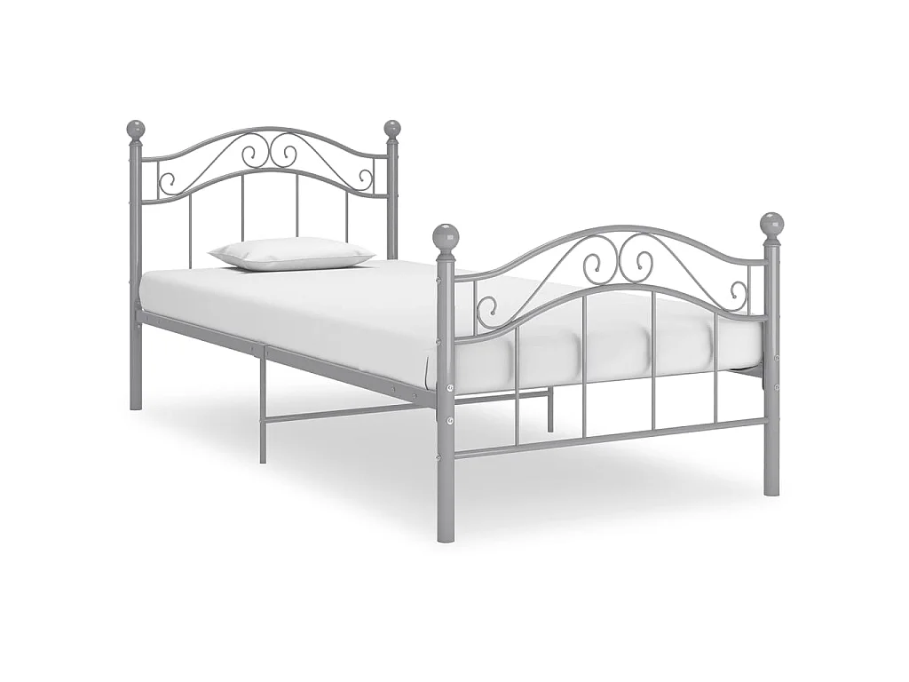 Bedframe metaal grijs 90x200 cm