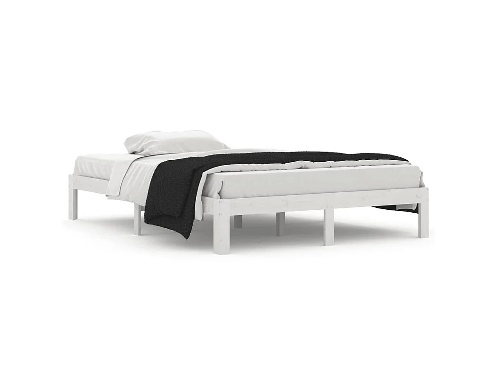 Bedframe massief grenenhout wit 140x200 cm