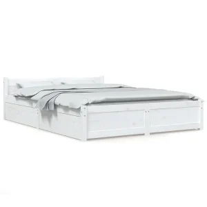 Bedframe met lades wit 150×200 cm Bedframe met lades wit 150×200 cm