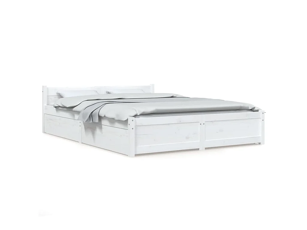 Bedframe met lades wit 150x200 cm
