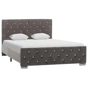 Bedframe stof grijs 120×200 cm