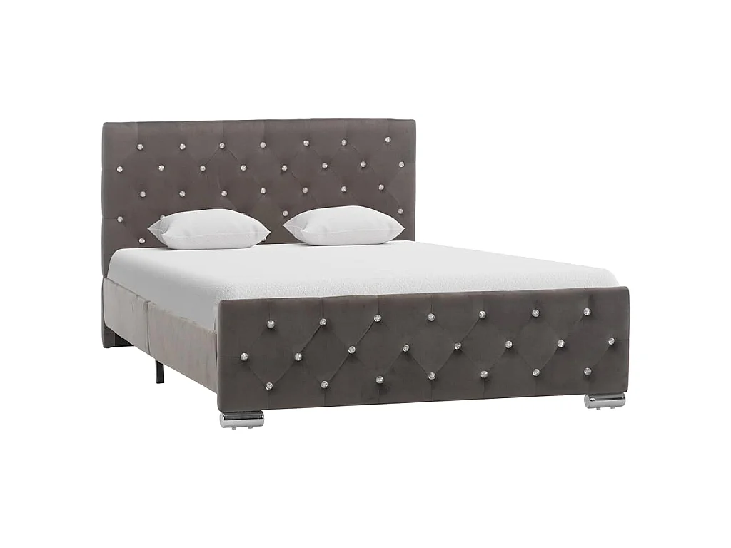 Bedframe stof grijs 120x200 cm