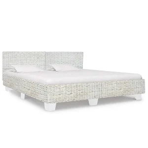 Bedframe natuurlijk rattan grijs 180×200 cm Bedframe natuurlijk rattan grijs 180×200 cm