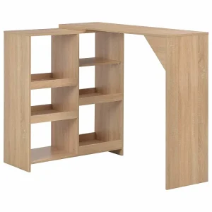 Bartafel met verplaatsbaar schap 138x39x110 cm eikenkleurig Bartafel met verplaatsbaar schap 138x39x110 cm eikenkleurig