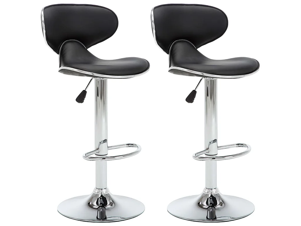 Barstoelen 2 st kunstleer zwart