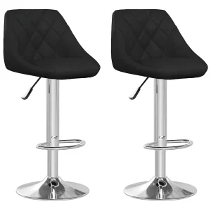 Barstoelen 2 st kunstleer zwart Barstoelen 2 st kunstleer zwart