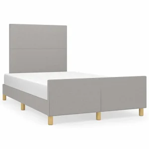 Bedframe zonder matras 120×200 cm stof lichtgrijs Bedframe zonder matras 120×200 cm stof lichtgrijs