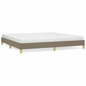 Bedframe zonder matras stof taupe 200×200 cm Bedframe zonder matras stof taupe 200×200 cm