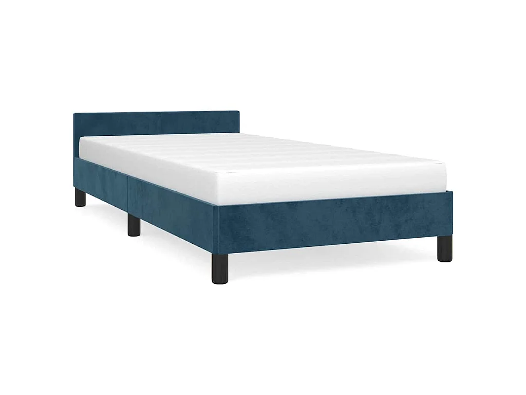 Bedframe zonder matras 90x200 cm fluweel donkerblauw